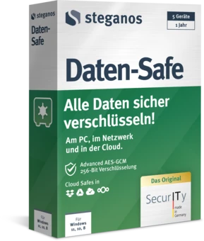 Steganos Daten-Safe Verpackung – linke Ansicht