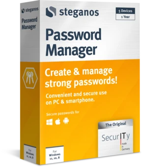 Steganos Password Manager packaging – left view