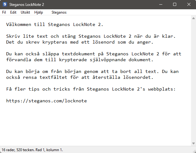 Steganos LockNote 2 – säker kryptering